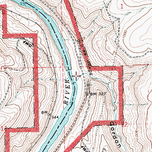Topographic Map of Gordon Canyon, OR
