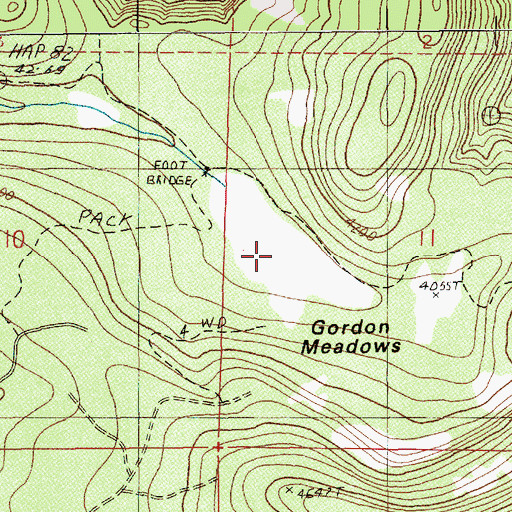 Topographic Map of Gordon Meadows, OR