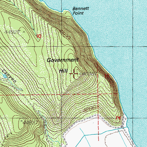 Topographic Map of Government Hill, OR