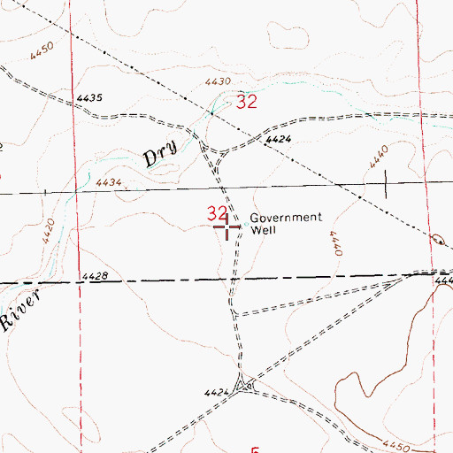 Topographic Map of Government Well, OR