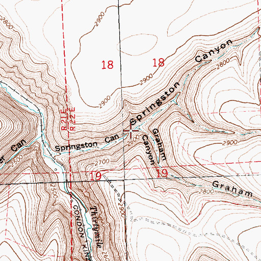 Topographic Map of Graham Canyon, OR