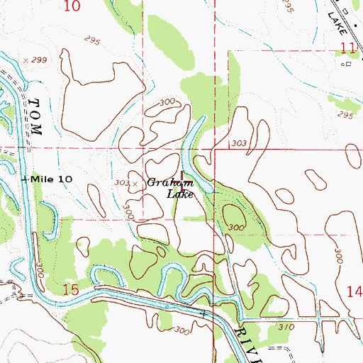 Topographic Map of Graham Lake, OR