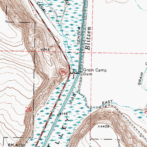 Topographic Map of Grain Camp Dam, OR