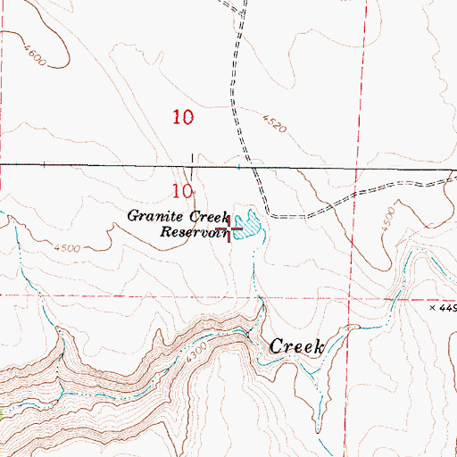 Topographic Map of Granite Creek Reservoir, OR