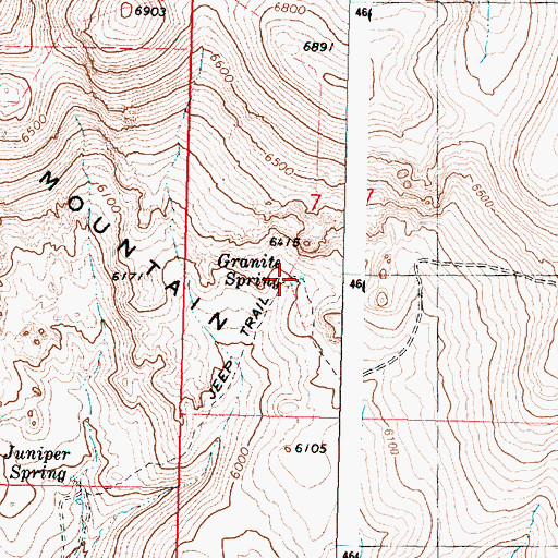Topographic Map of Granite Spring, OR