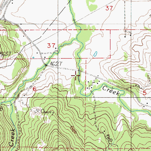 Topographic Map of Grant Applegate Bridge, OR