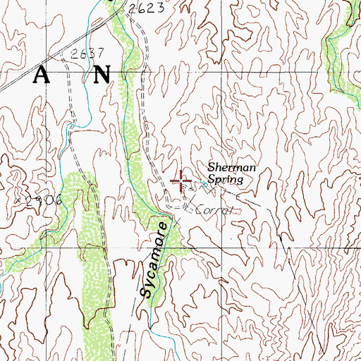 Topographic Map of Sherman Spring, AZ
