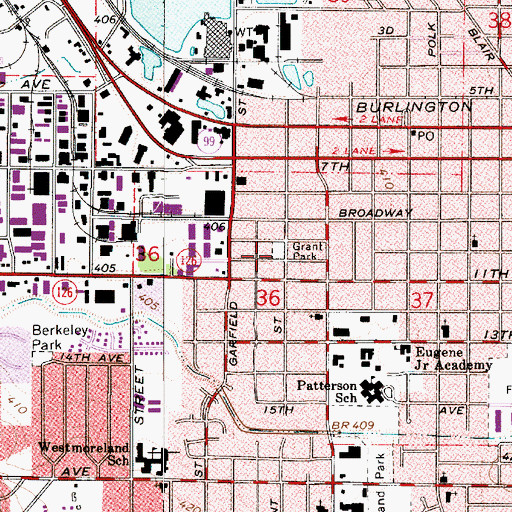Topographic Map of Martin Luther King Junior City Park, OR