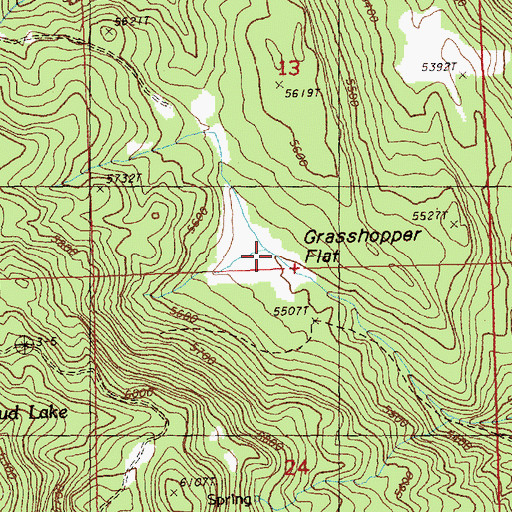 Topographic Map of Grasshopper Flat, OR