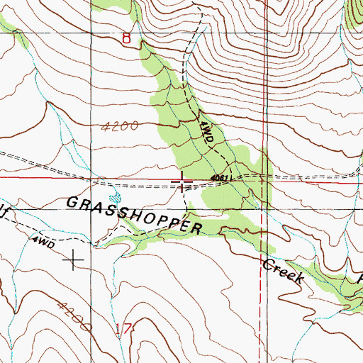 Topographic Map of Grasshopper Flat, OR