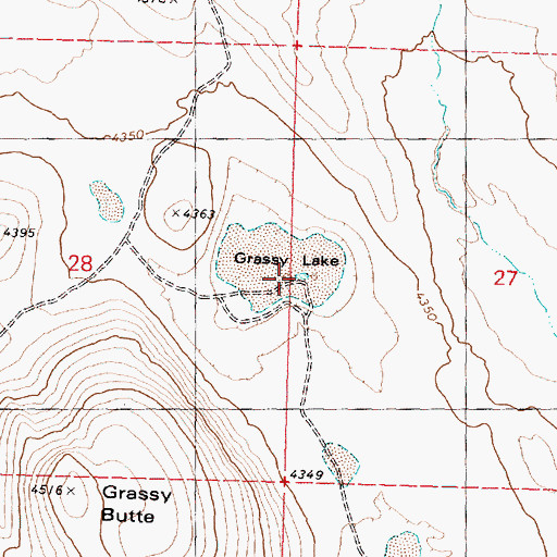 Topographic Map of Grassy Lake, OR