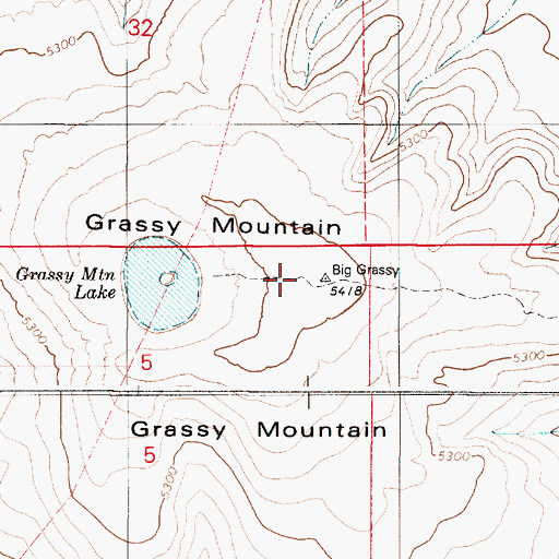 Topographic Map of Grassy Mountain, OR