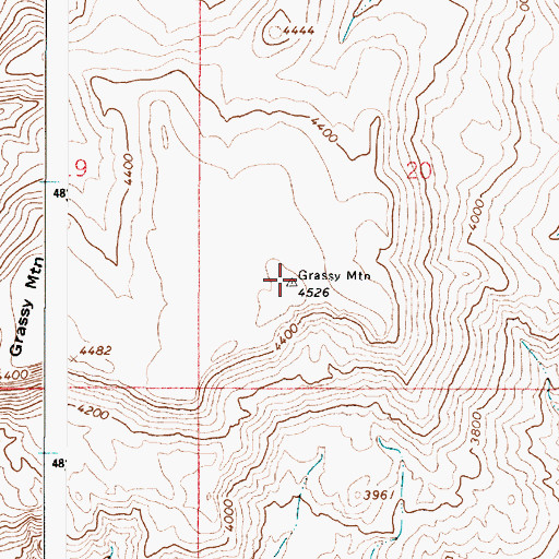 Topographic Map of Grassy Mountain, OR