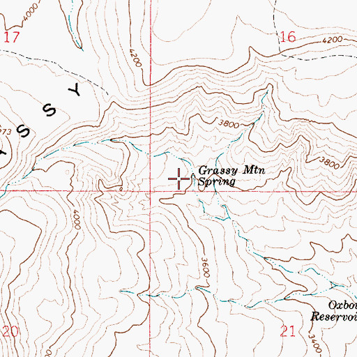 Topographic Map of Grassy Mountain Spring, OR