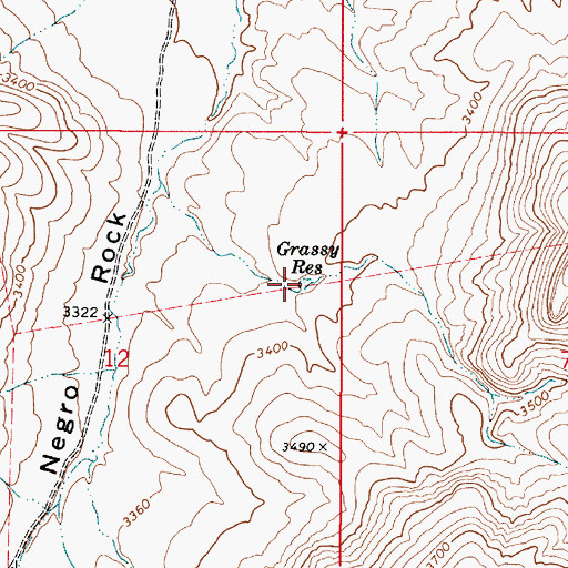 Topographic Map of Grassy Reservoir, OR