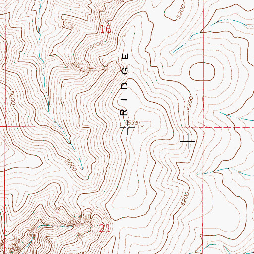 Topographic Map of Grassy Ridge, OR