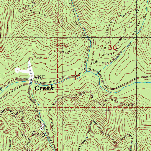 Topographic Map of Gravel Creek, OR