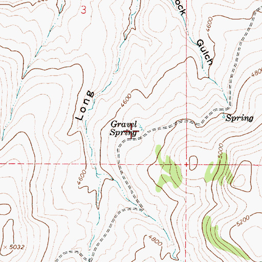 Topographic Map of Gravel Spring, OR
