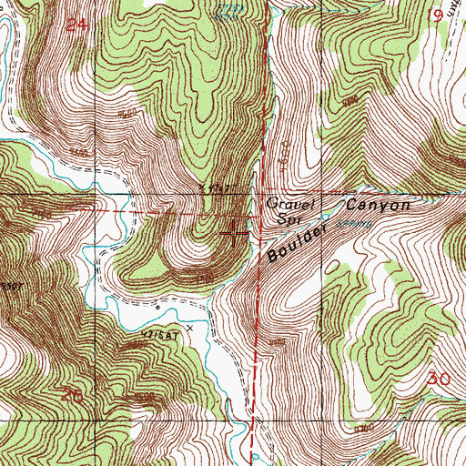 Topographic Map of Gravel Spring, OR