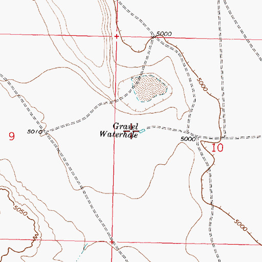 Topographic Map of Gravel Waterhole, OR