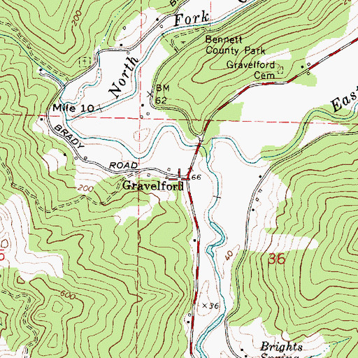 Topographic Map of Gravelford, OR