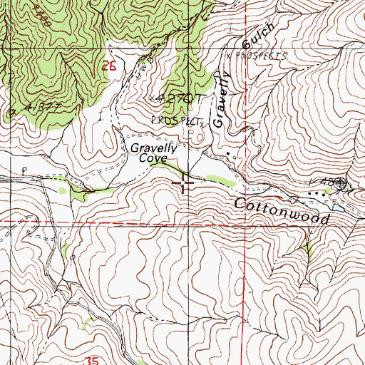 Topographic Map of Gravelly Gulch, OR