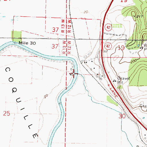 Topographic Map of Gray Creek, OR