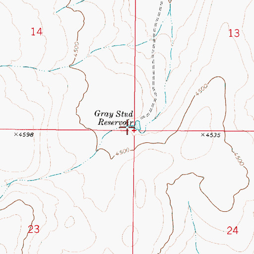 Topographic Map of Gray Stud Reservoir, OR