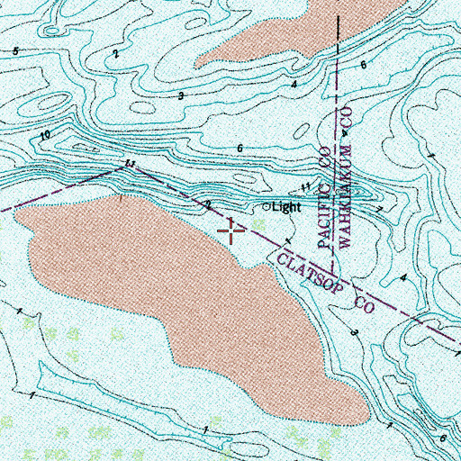 Topographic Map of Grays Bay Light, WA