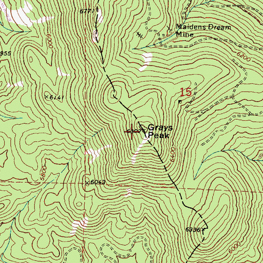 Topographic Map of Grays Peak, OR