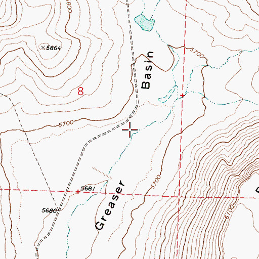 Topographic Map of Greaser Basin, OR
