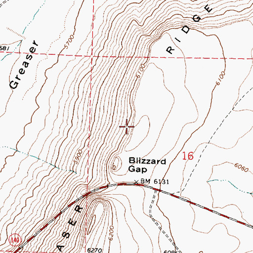 Topographic Map of Greaser Ridge, OR