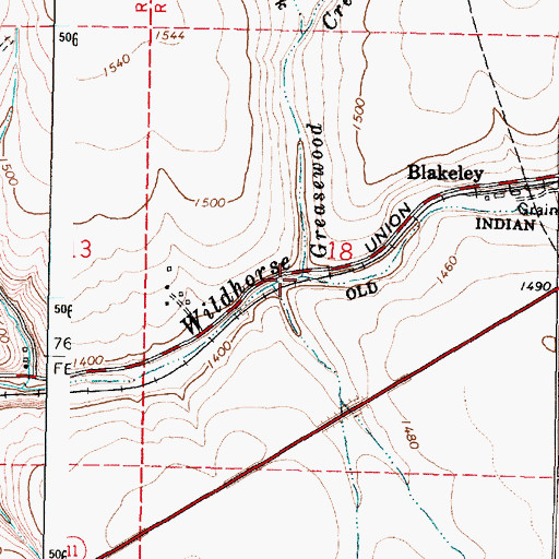 Topographic Map of Greasewood Creek, OR