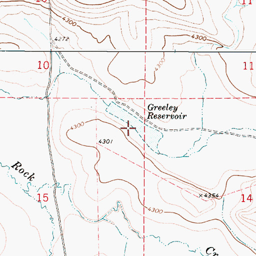 Topographic Map of Greeley Reservoir, OR