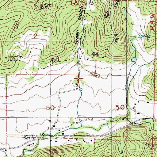 Topographic Map of Green Gulch, OR