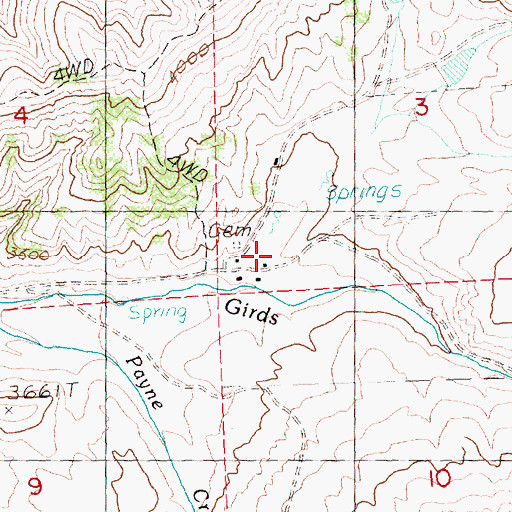 Topographic Map of Green Hollow, OR