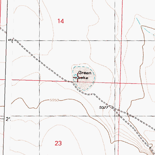 Topographic Map of Green Lake, OR