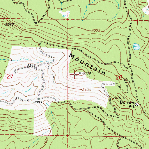 Topographic Map of Green Mountain, OR