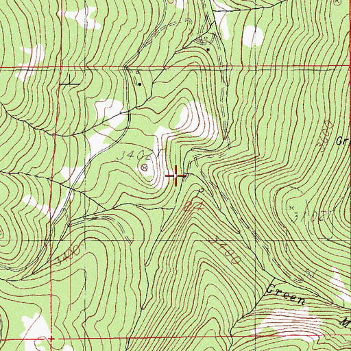 Topographic Map of Green Mountain Creek, OR