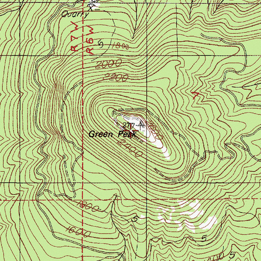 Topographic Map of Green Peak, OR