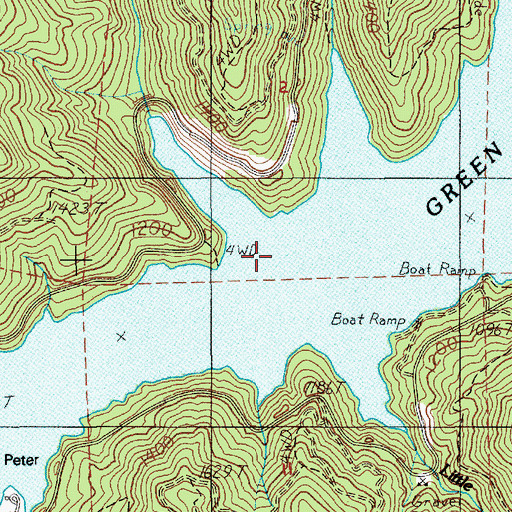 Topographic Map of Green Peter Creek, OR
