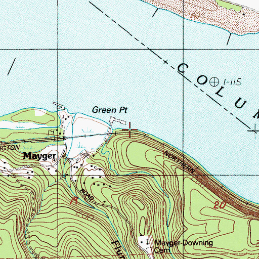 Topographic Map of Green Point, OR