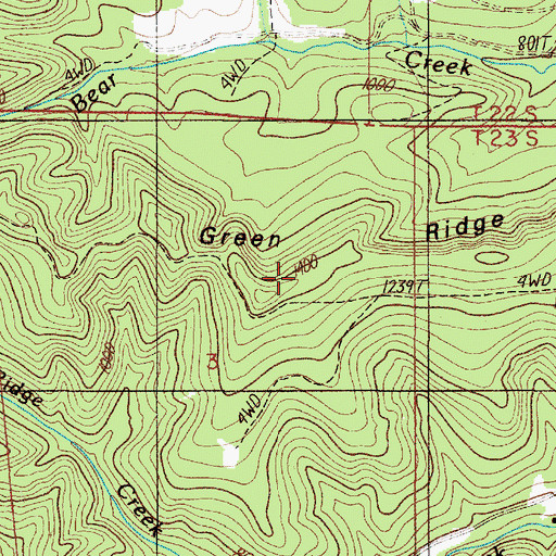 Topographic Map of Green Ridge, OR