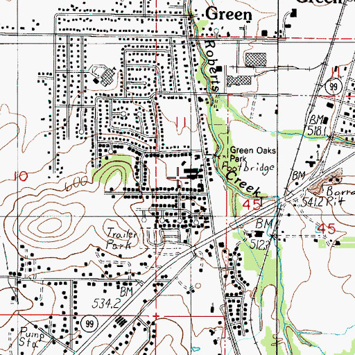 Topographic Map of Green Elementary School, OR