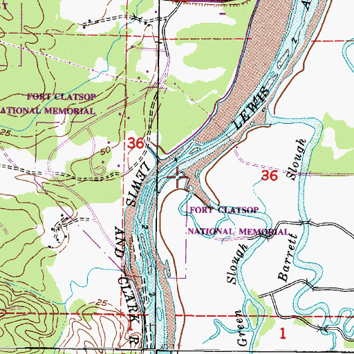 Topographic Map of Green Slough, OR