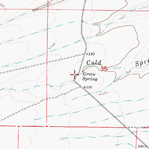 Topographic Map of Green Spring, OR