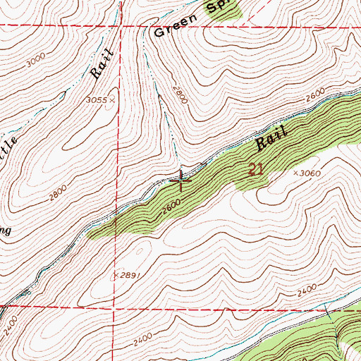 Topographic Map of Green Spring Draw, OR