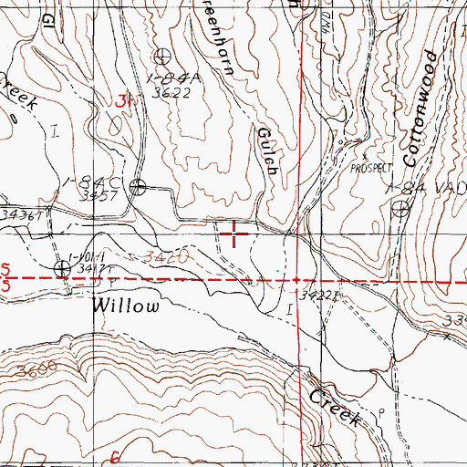 Topographic Map of Greenhorn Gulch, OR