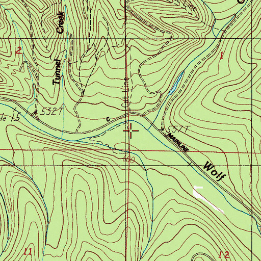 Topographic Map of Greenshaw Creek, OR