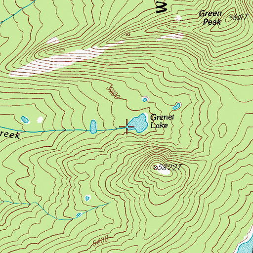 Topographic Map of Grenet Lake, OR